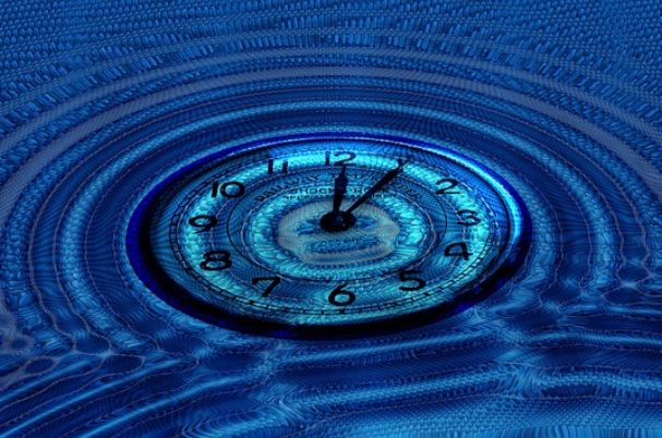 Business continuation planning depicts a clock face under water.