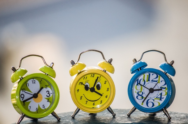 Key Planning Dates and times with photo of three clocks.