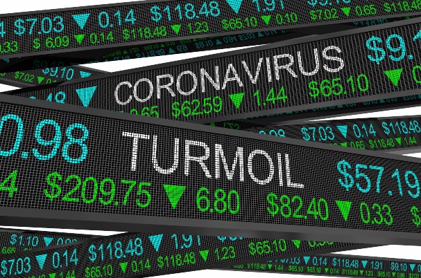 Coronavirus Stock Market Crash Turmoil COVID-19 Outbreak Pandemic 3d Illustration