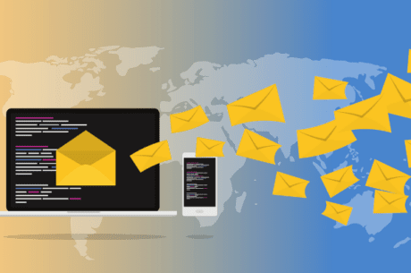 Protecting Your Personal Email Account is Depicted by Letters flowing in and out of an email.