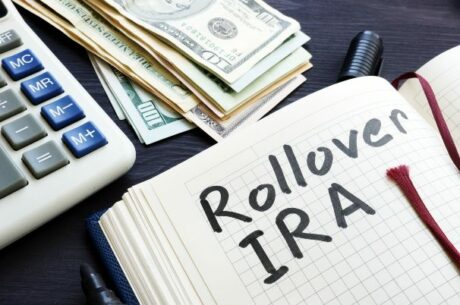 IRA One-Rollover-Per-Year Rule ira handwritten in a notepad. Retirement.